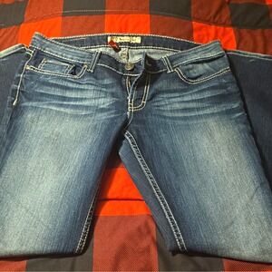 BKE Womens Blue Medium Wash Bootcut Slim Fit Jeans, Low Rise Stretch 31 X 31.5